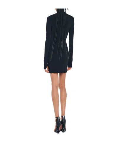 Norma Kamali Pickleball Ruched Stretch-jersey Mini Dress In Black