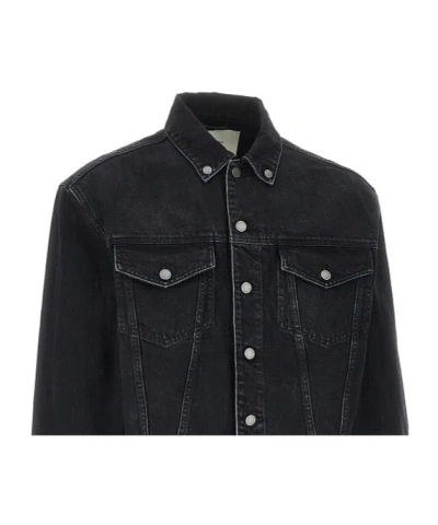 Entire Studios Shrunken Denim Jacket In Black