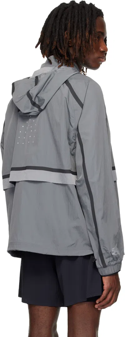 On Gray Performance Volt Running Jacket In Blue