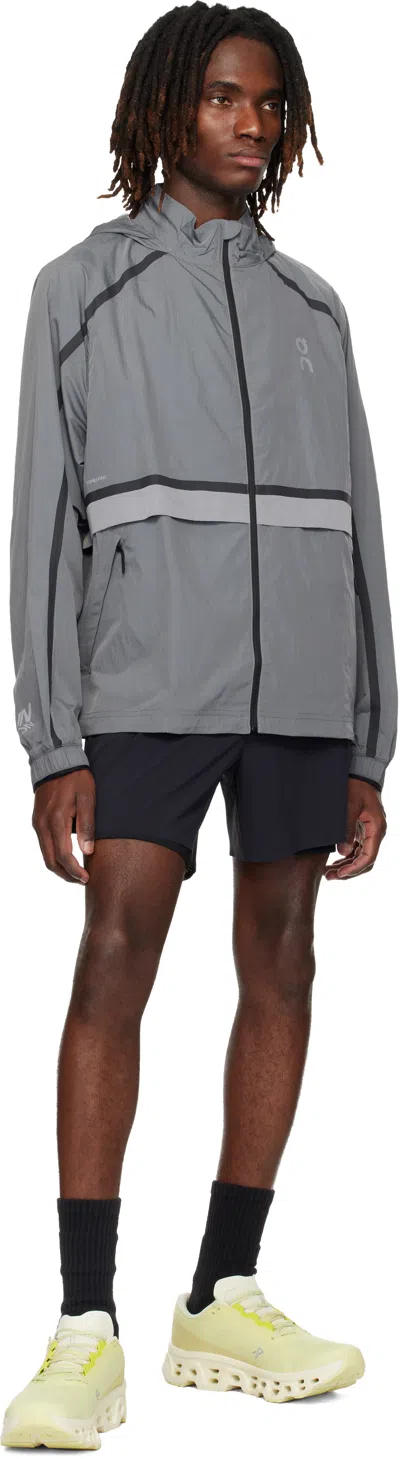 On Gray Performance Volt Running Jacket In Blue