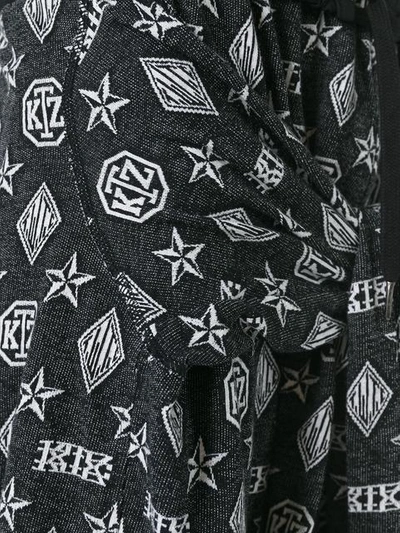 Shop Ktz Monogram Tie-waist Bermuda Shorts In Black