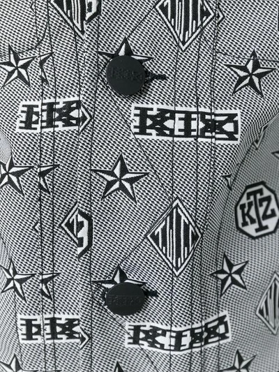 Shop Ktz Monogram Print Shirt Jacket In Black