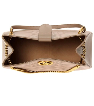 Shop Gucci Gg Marmont Leather Shoulder Bag In Neutrals