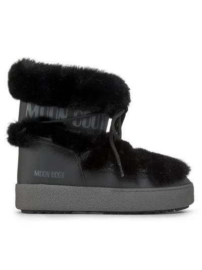 Moon Boot Ltrack Low Faux-fur Boots In Black