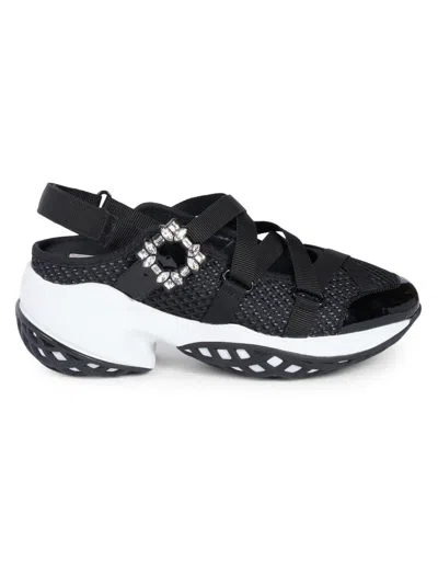 Roger Vivier Viv Run Strass Sneakers In Black