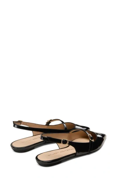 Stuart Weitzman Emilia Patent Mary Jane Slingback Ballerina Flats In Black