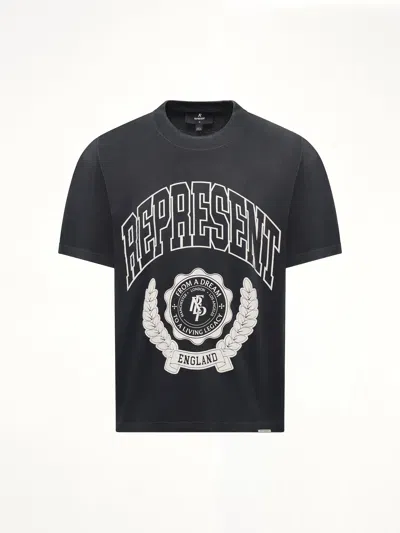 Represent Oversized Printed Cotton T-shirt In Black