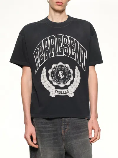 Represent Oversized Printed Cotton T-shirt In Black