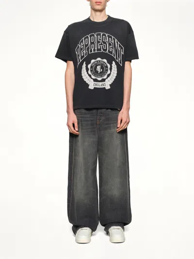 Represent Oversized Printed Cotton T-shirt In Black