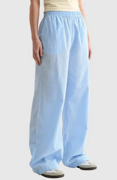 Lush Stripe Wide Leg Pull-on Pants In Blue