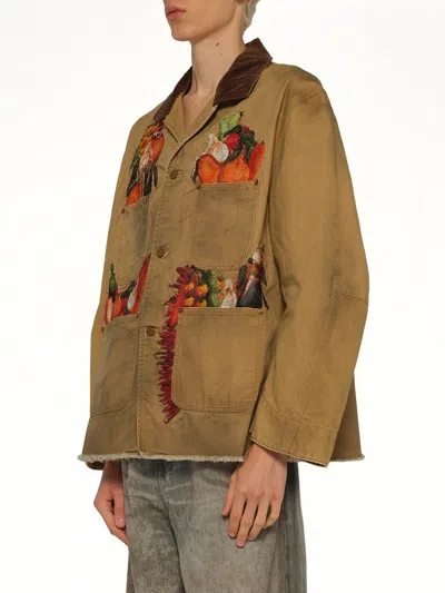 Doublet Vegetable Embroidery Work Jacket In Sand