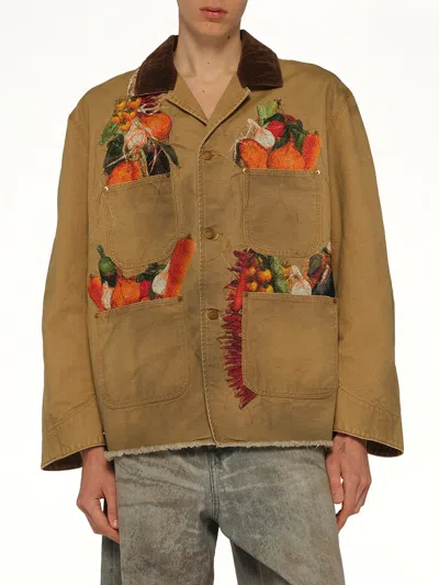 Doublet Vegetable Embroidery Work Jacket In Sand