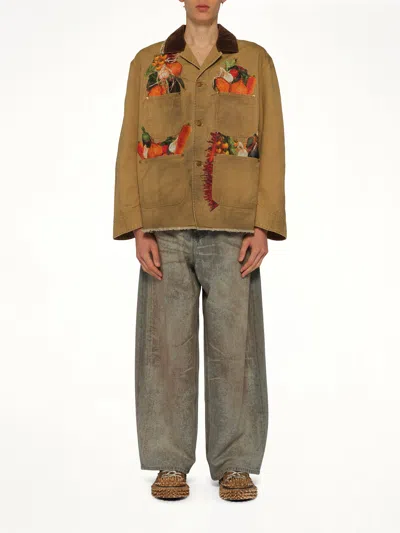 Doublet Vegetable Embroidery Work Jacket In Sand