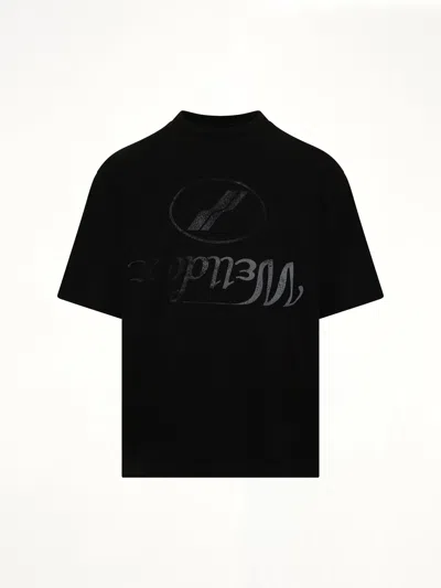 We11 Done Destroyed Reverse Logo T-shirt In Black