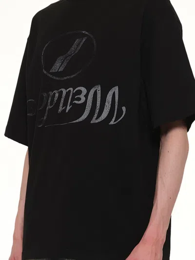 We11 Done Destroyed Reverse Logo T-shirt In Black