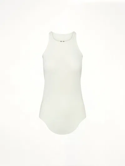 Rick Owens Basic Rib Tank Top In White