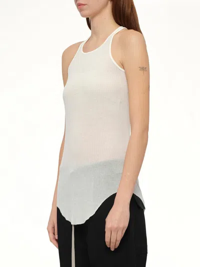 Rick Owens Basic Rib Tank Top In White