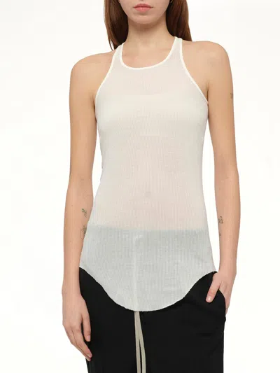 Rick Owens Basic Rib Tank Top In White
