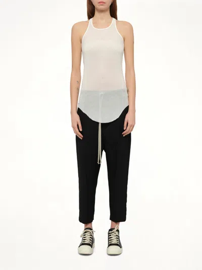 Rick Owens Basic Rib Tank Top In White