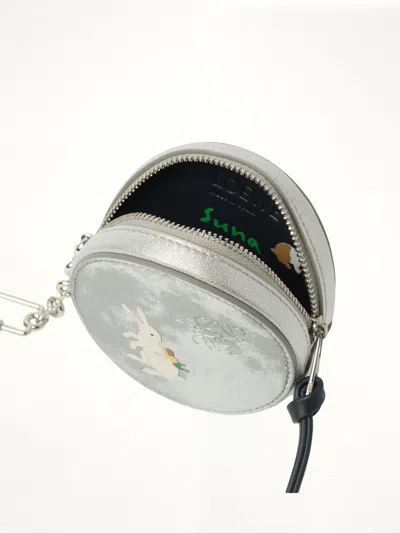 Loewe Rabbit Pattern Change Purse In Metallic