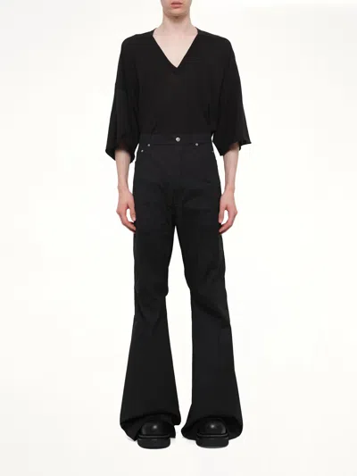Rick Owens Bolan Bootcut Belt Loop Five Pocket Trousers In Black