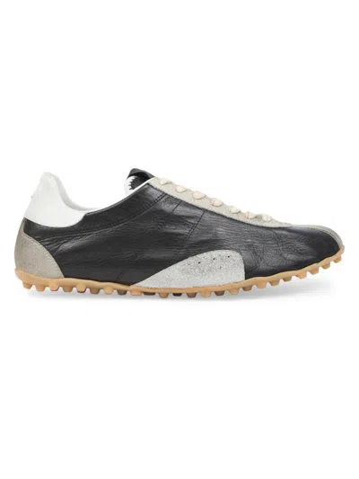 Maison Margiela Sneakers Sprinters In Suede And Leather With Vintage Finish In Black