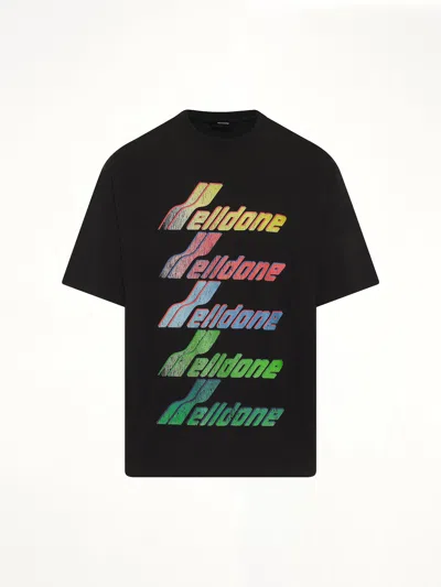 We11 Done Multi Rainbow Logo T-shirt In Black