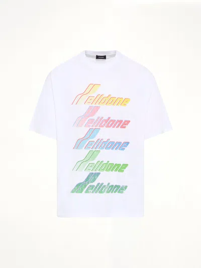 We11 Done Multi Rainbow Logo T-shirt In White