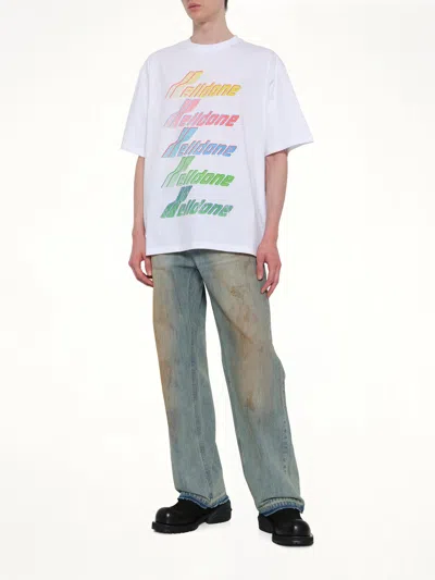 We11 Done Multi Rainbow Logo T-shirt In White