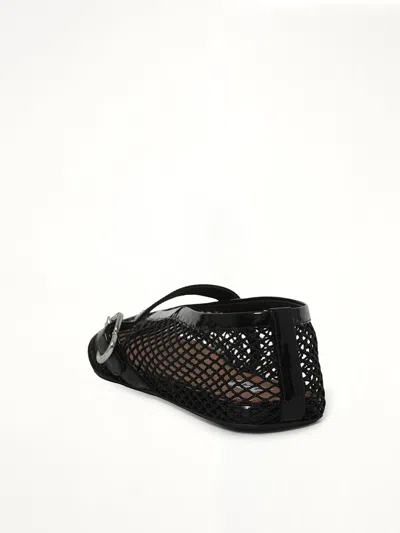 Alaïa Alaia Women Ballet Flats Mesh Ballerinas With Patent Leather Profiles In Black