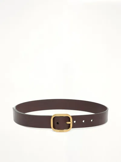 Loewe Leather Rounded-rectangle Belt In Brown