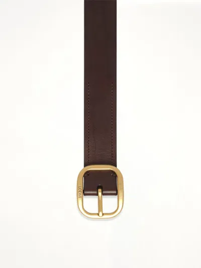 Loewe Leather Rounded-rectangle Belt In Brown