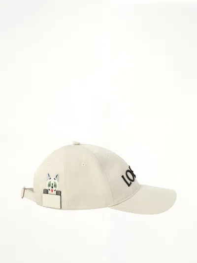 Loewe Louis Wain Logo-embroidered Cotton-twill Baseball Cap In White