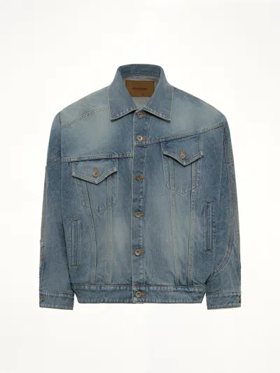 Doublet Distorted Cutting Denim Jacket In Blue