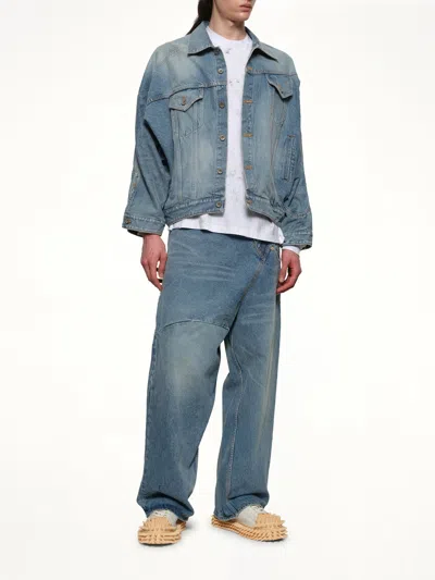 Doublet Distorted Cutting Denim Jacket In Blue