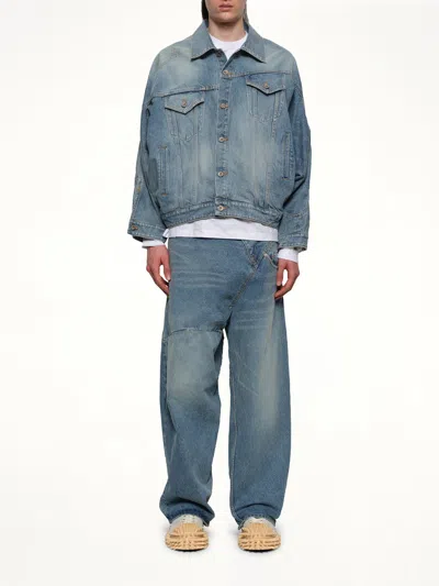 Doublet Distorted Cutting Denim Jacket In Blue