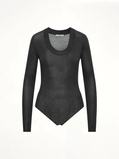 Entire Studios Circle Neck Bodysuit In Black