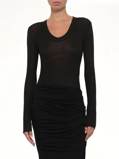 Entire Studios Circle Neck Bodysuit In Black