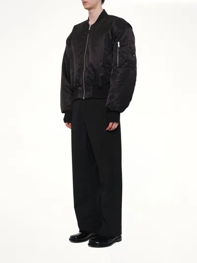 Entire Studios Cropped Broad Bomber In Black