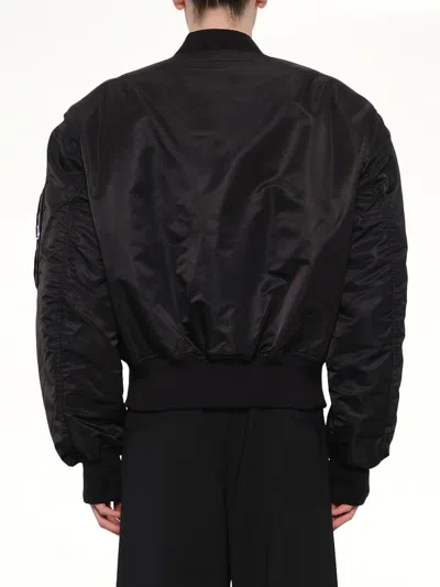 Entire Studios Cropped Broad Bomber In Black