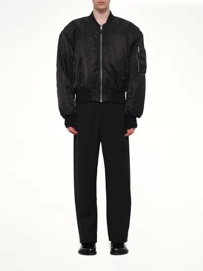 Entire Studios Cropped Broad Bomber In Black