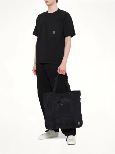 Stone Island Zip Pocket Bag With Internal Snap Pocket And Compass Logo Patch In Red