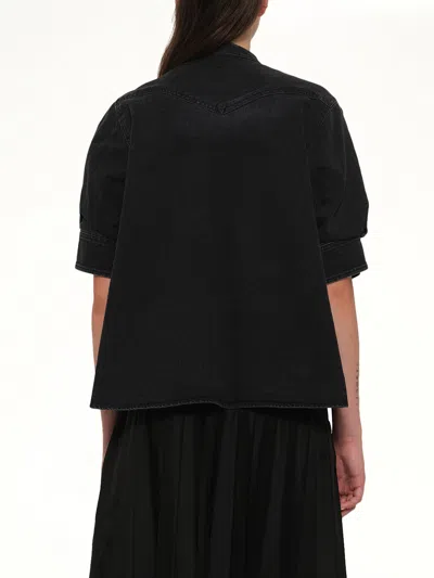 Sacai Denim X Knit Pullover In Black