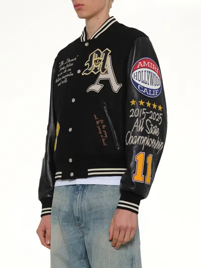 Amiri Patch Varsity Jacket In Black