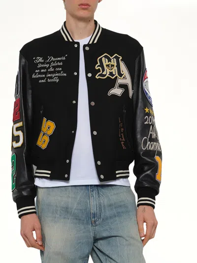 Amiri Patch Varsity Jacket In Black