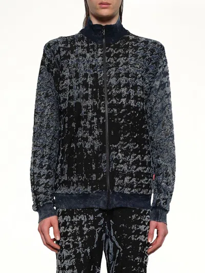 Diesel Houndstooth Bomber Jacket In Black