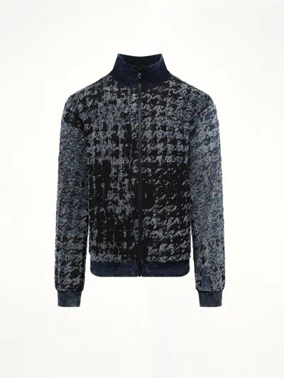 Diesel Houndstooth Bomber Jacket In Black