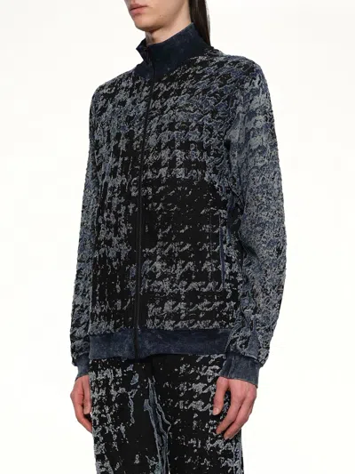 Diesel Houndstooth Bomber Jacket In Black