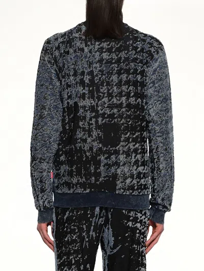 Diesel Houndstooth Bomber Jacket In Black