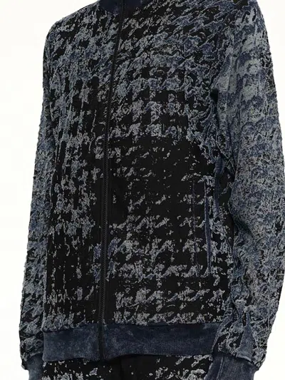 Diesel Houndstooth Bomber Jacket In Black